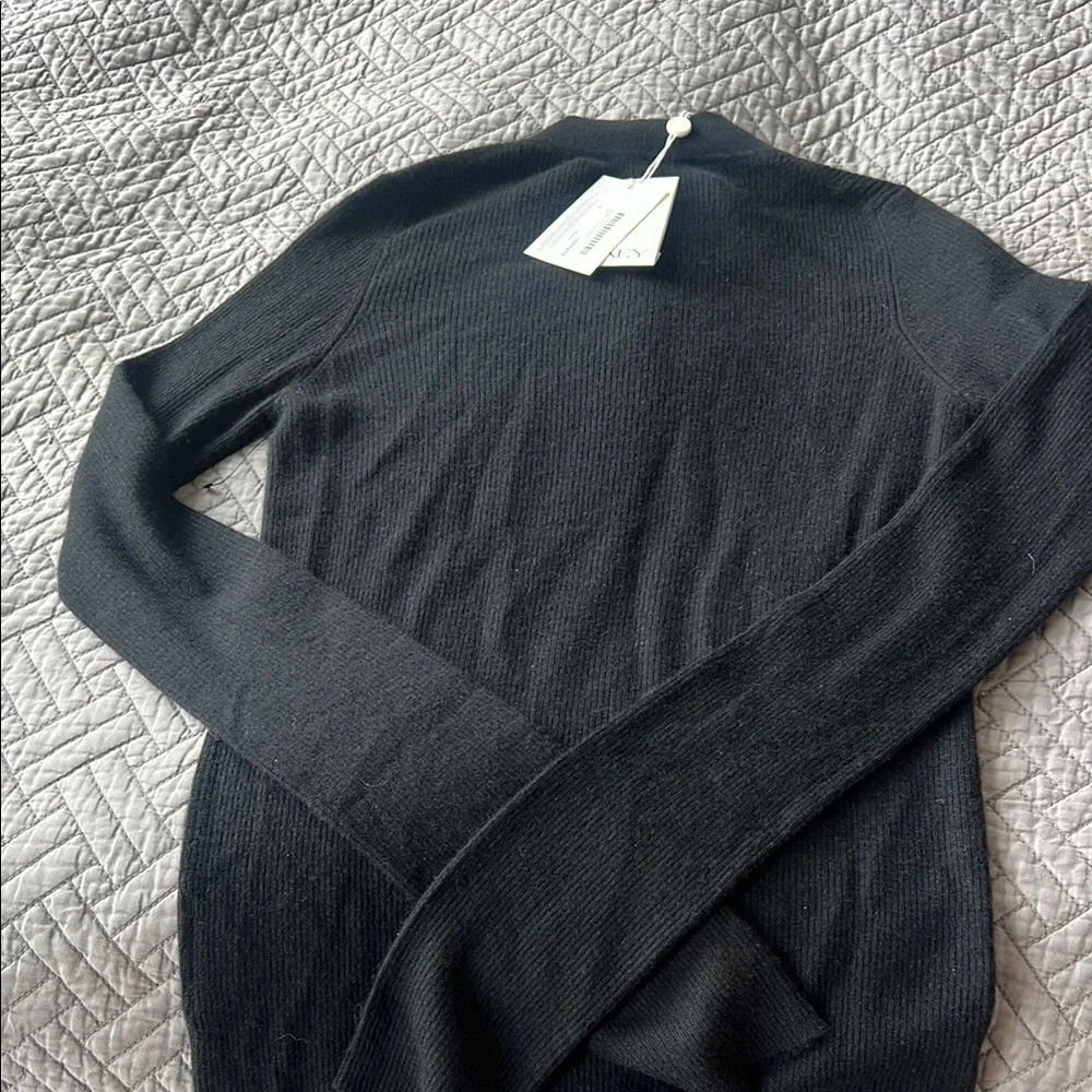 RAEY Cashmere black 3/4 Button-Up Sweater NWT SZ S - Picture 4 of 4